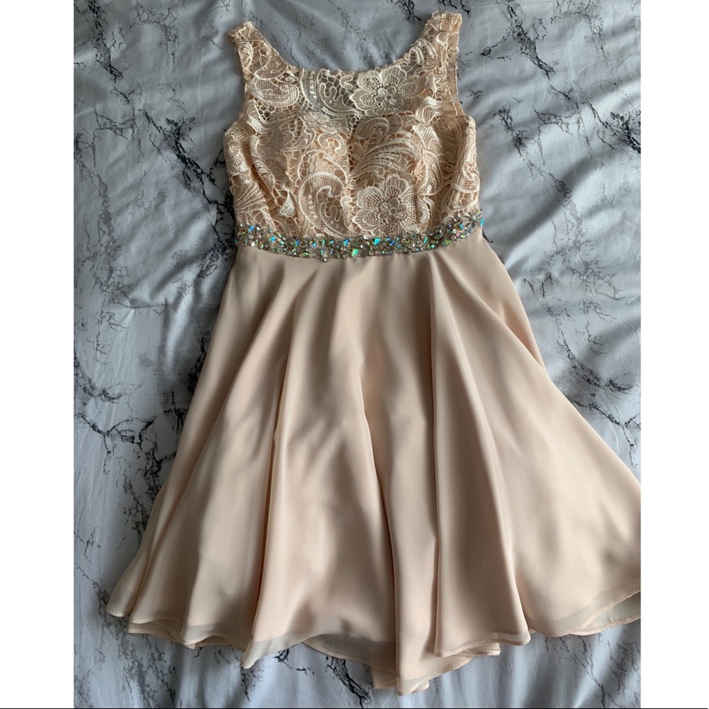Blush colored party dress